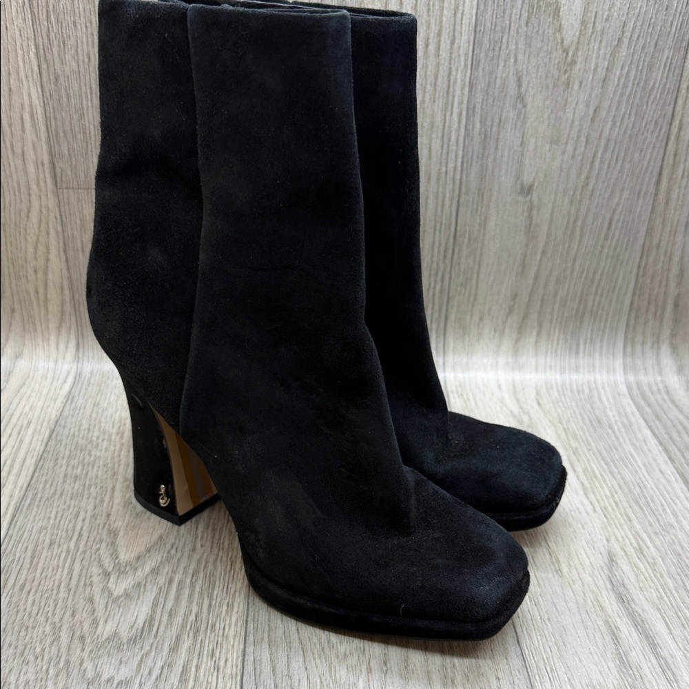 Sam Edelman Black Suede Heeled Boots